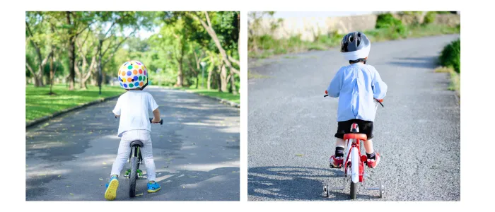 ペダル後付け自転車と補助輪付き自転車の比較