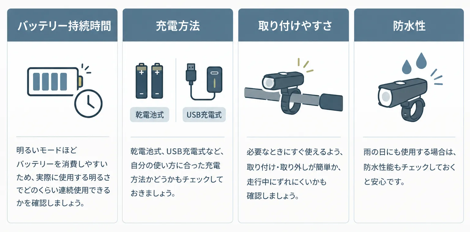 自転車ライト選びのポイント